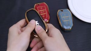 Bao Da Ốp Bảo Vệ Vỏ Bọc Chìa Khóa Chống Trầy Xước Cho Xe Peugeot 3008 5008 2008