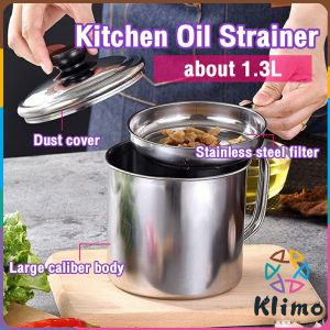 1.3L Stainless Steel Oil Strainer Large Capacity Oil Filter Pot