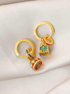 Elegant Vintage Chinese Style Earrings Enamel Drop Earrings Silver Needle Unique Exquisite Fashion Jewelry for Women