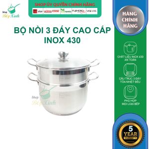 Bộ nồi xửng hấp inox 430 cao cấp FiveStar Standard 26cm dùng được mọi bếp ( tặng 1 vá canh )- Shop Bếp Xinh