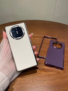 High-End Electroplated Dark Purple Leather Huawei Mate X3 Flip Cover Anti-Fall Protection Case for Men Business Style New Model Foldable Screen