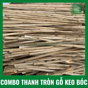 Combo Thanh Gỗ Tròn Lõi Gỗ Keo Bóc Dài 120cm Đường Kính 28cm đến 3cm Làm Cán Chổi Vòng Hoa Viếng Ghép Dàn Cây Leo
