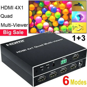 1080p HDMI 4x1 Quad Multi Viewer 4 in 1 Out HDMI Multi-viewer Screen Seamless Switch 6 Display Modes Channel Video Multiplexer