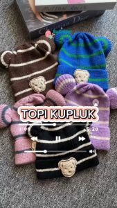 ByKiddos - Topi Kupluk Anak Motif Bear Lucu Baru Kekinian Bahan Rajut Lembut