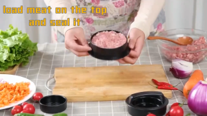 3-in-1 Manual Burger Press พร้อมกระดาษ Parchment 100 ใบ-เหมาะสําหรับเนื้อMINI Burgers-Easy Release Non-Stick เคลือบ Patty Maker