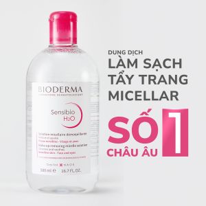 Dung dịch làm sạch và tẩy trang micellar cho da thường và da nhạy cảm Bioderma Sensibio H2O - 500ml