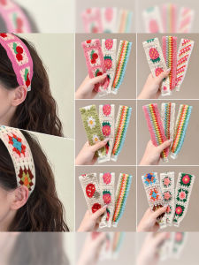 Knitted Floral Hairline Stickers Womens New 2025 Hair Accessories Magic Face Washing Headband Hair Decorations Hair Bands