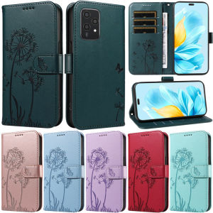 Luxury Butterfly Flip case For Honor X5B X7c X6B 200 Pro X7B X8B 200 Lite X9B X9A X8A X7A Honor 90 Lite 90 Pro X5B Plus Dandelion Wallet Leather Stand Protect Cover Case