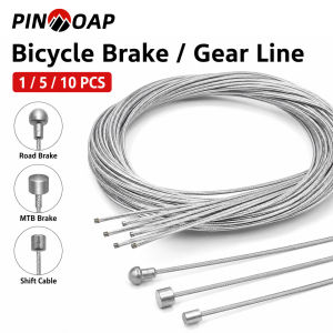 PINMOAP 1/5/10PCS Bike Brake Shift Cable Inner Wire Fit MTB Road Bike Derailleur Gear Line Cycling Maintenance Replacement Repai