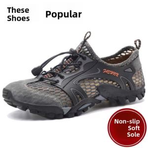 Mens Summer Outdoor Sports Climbing Shoes Breathable Hollow out Sandals Water Crossing Stream Shoes Casual Leisure Sandals