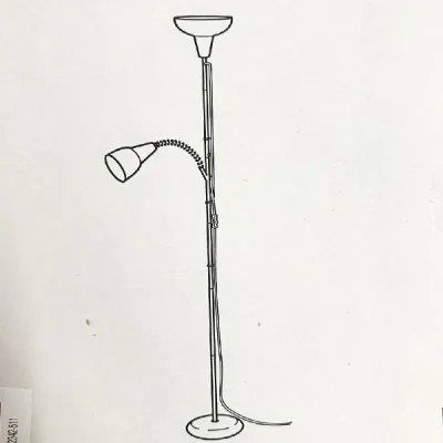 Ikea | Ikea Togarp Upward Floor Stand /Reading Lamp Black /White 004.863.94