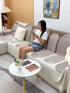 Double Side Use Chenille Sofa Cover Soft Chenille Sofa Blanket Non-slip Sofa Towel Throw Anti-scratch Coach Dust-proof Cover