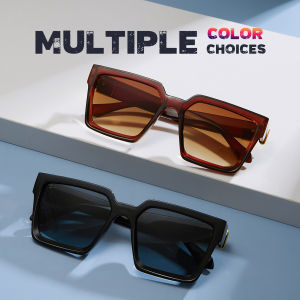 OQ BOGA 6 Styles Retro Colorful Square Frame Sunglasses Female Full Rim Metal Decoration Sun Glasses UV400