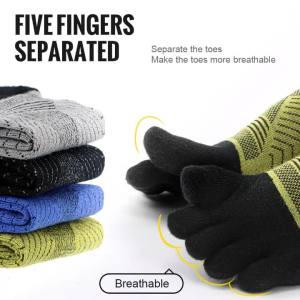 WRELS | 1/2/3Pairs WRELS COOLMAX Five-Toe Socks Athletic Breathable Quick-Dry Hiking Runing Socks Non-Slip Super Thick Outdoor Socks