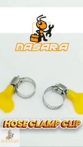 Nasara 1PCS / 5PCS / 10PCS Stainless Steel Hose Clip Clamp Adjustable Pipe Clip With Handle 16 - 22MM / Klip Kunci Paip / 水管夹