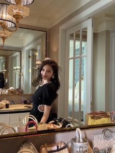 ZYHT Đầm màu đen Mini khoe eo thon Màu đơn giản Đầm nữ dự tiệc cưới đẹp 50441