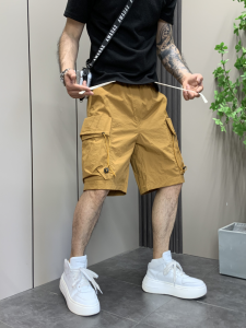 Quick Dry Thin Summer Outdoor Mens Workwear Shorts Five-Quarter Length Sporty Casual Cotton Blend Anti-Wrinkle Straight Leg