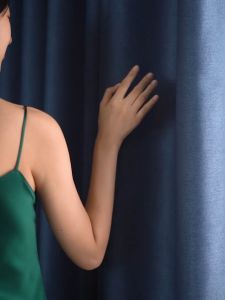 👌Custom Made Curtains👌 2023 Blackout Curtains for Windows Suitable for Sliding Door for Living Room Hook Curtain for Bedroom Blue Curtain Home Decor 80% Blackout Curtain