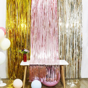 Laser Rain Curtain 1*2m Tassel Stage Background Graduation Birthday Party Decoration