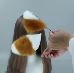 ที่คาดผมหูแมว ขนฟู สำหรับคอสเพลย์ ฮาโลวีน ที่คาดผมเกาหลีน่ารัก 4สีให้เลือก