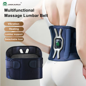 Jinkairui Lumbar Massager Belt Vibrate Heating Waist Massage Belt Back Massager Abdominal Massage Belt Back Support Rechargeable