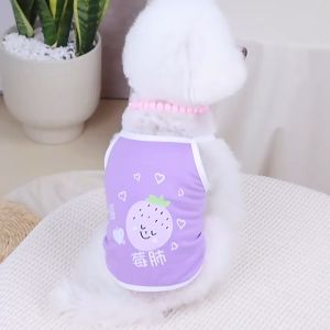 áo 2 dây màu in hình trái cây cho chó mèo - T3 PETS SHOP