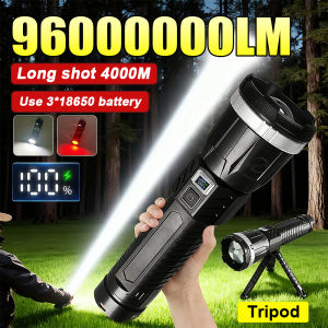 96000000LM Super Powerful Flashlights 3*18650 Built-in Battery Rechargeable Lamp Ultra Powerful Flashlight Camping Hunting Torch