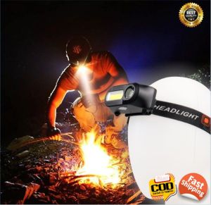 Lampu Senter Kepala Headlamp LED COB XPE 3 Mode Headband Headlight Flashlight Survival Weatherproof Pertukangan Camping Explore Hiking Caving Mancing FIshing Diving