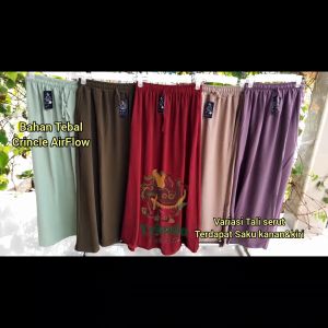 Promo!! Rok Crinkle Airflow Premium Remaja Dan Dewasa Fit Bb 50-70 kg Bawahan Kasual Muslimah