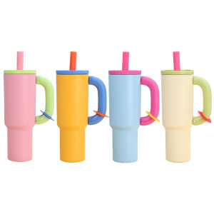 40oz Insulated Tumbler with Handle and Straw Thermal Mug Stainless Steel Travel Coffee Mug Cup for Hot and Cold Drinks