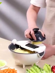 เครื่องหั่นผักอเนกประสงค์ ที่หั่นผักพร้อมตระกร้า หั่นผักผลไม้ เครื่องหั่นผักผลไม้ใช้ได้หลากหลายรูปแบบ สินค้าพร้อมส่งจัดส่งจากไทย