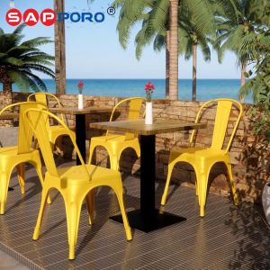 SAPPORO ODNES - Meja Makan Set | Meja Tolix Set | Dining Table Set