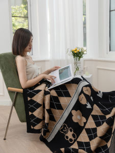 ฤดูร้อน สไตล์เกาหลี ลายสก็อต เครื่องปรับอากาศผ้าห่มสํานักงานไหล่ผ้าคลุมไหล่ Nap โซฟาผ้าห่ม ฤดูหนาว เหมาะสําหรับห้องนั่งเล่นห้องนอน