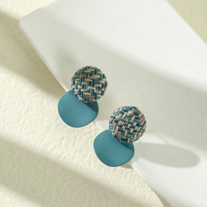 Hoa Tai Kẹp Màu Xanh Mù Sương Thời Trang Mới 2021 Cho Nữ Không Cần Đục Lỗ Trang Sức Tai Hợp Kim Mạ Bạc Mạ Vàng Giá Dưới 100