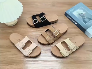 New Korea Plush Surface Two Strap Flat Sandals For Women Summer Beach Slippers Fashion Soft Comfortable Non Slip Casual Outdoor Daily Walking Ladies Flat Sandals Beach Flip Flops Footwear
