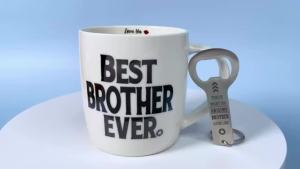 Best Brother Ever Mug Brother Coffee Mug Ceramic 12 Ounce Brother Keychain Bottle Opener Brother Gift from Sister Brother Birthday Gift Brother Cup from Sister Brother Present from Sister