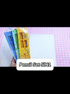Perlengkapan Menulis untuk Ulang Tahun: Paket Alat Tulis Pensil Penghapus Penggaris Rautan Gambar Kartun Imut