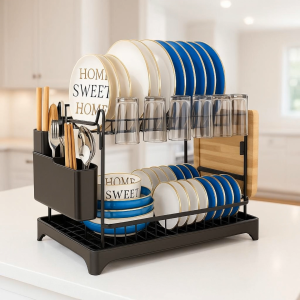 Joyurney Dish Drying Rack Tray Small Dish Drainer Holder Sink Multi-layer Storage Kitchen Organizer