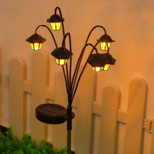 1PC 6LED Solar hexagonal palace light 8-mode outdoor courtyard light Christmas decorative light