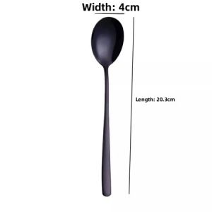 Thickened Titanium Coated 304 Stainless Steel Korean Style Spoon Long Handle Adult Dining Spoon Colorful Chopsticks Spoon Fork