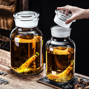 Ginseng Wine Cans Dedicated Wine Fermentation Jar Fire Extinguisher Bottles Glass Bottle High-End Sealed Wine Jar 10.00kg-Pack Wine Container