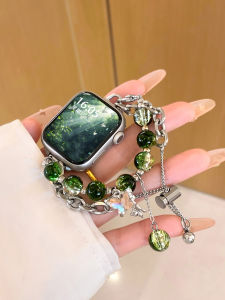 Fashionable Butterfly Bracelet Smartwatch Band for Oppo Watch 4 3Pro Womens High-End Watch Chain Bead Bracelet Compatible with X/2/3 Generations