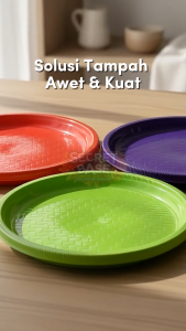 TAMPAH PLASTIK BULAT - Baki / Nampan Saji / Food Tray / Nampan Plastik Besar