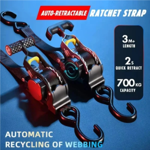 Retractable Auto Ratchet Strap Automatic Shrink Bundle Tape Retractable Belts For Motorcycles Convenience Luggage Straps
