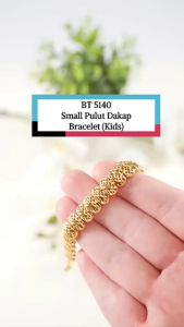 RANTAI TANGAN Kanak-Kanak Pulut Dakap Mini Saduran Emas 24K Zhulian