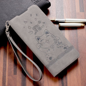 Oppo A97 Phone Case A58 Protective Case A93s Clamshell Reno10pro + Lucky Cat 5G Version A1pro Double-Sided A57 Leather Case A93 Shell 0pp0a55s with Lanyard A56s Drop-Resistant K11x