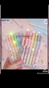 Bút dạ quang bấm nhiều màu. Sản phẩm thiết kế dạng bấm có thể đẽ dang mang theo tone màu Macaron.