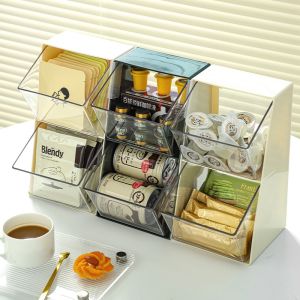Home Signature Coffee Capsule Storage Box Acrylic Tea Bag Organizer Rack Office Desktop Tea Room Transparent Cup Mug Display Rack