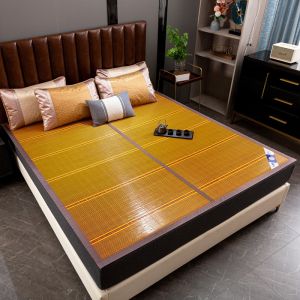 Dual-side Cool Bamboo Mat Foldable Single/Double Bed