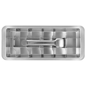 18 Slot Metal Ice Trays Stainless Steel Ice Cube Tray Food-Grade Freezer Mold Removable Solidified Mold for Juice Chocolate Pops